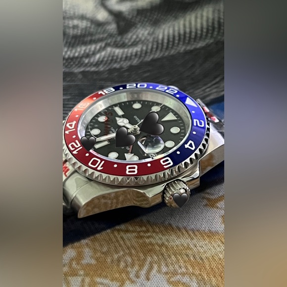 Men’s Luxury GMT Style Automatic Stainless Steel Watch “Pepsi” Colorway 41mm - Picture 2 of 4